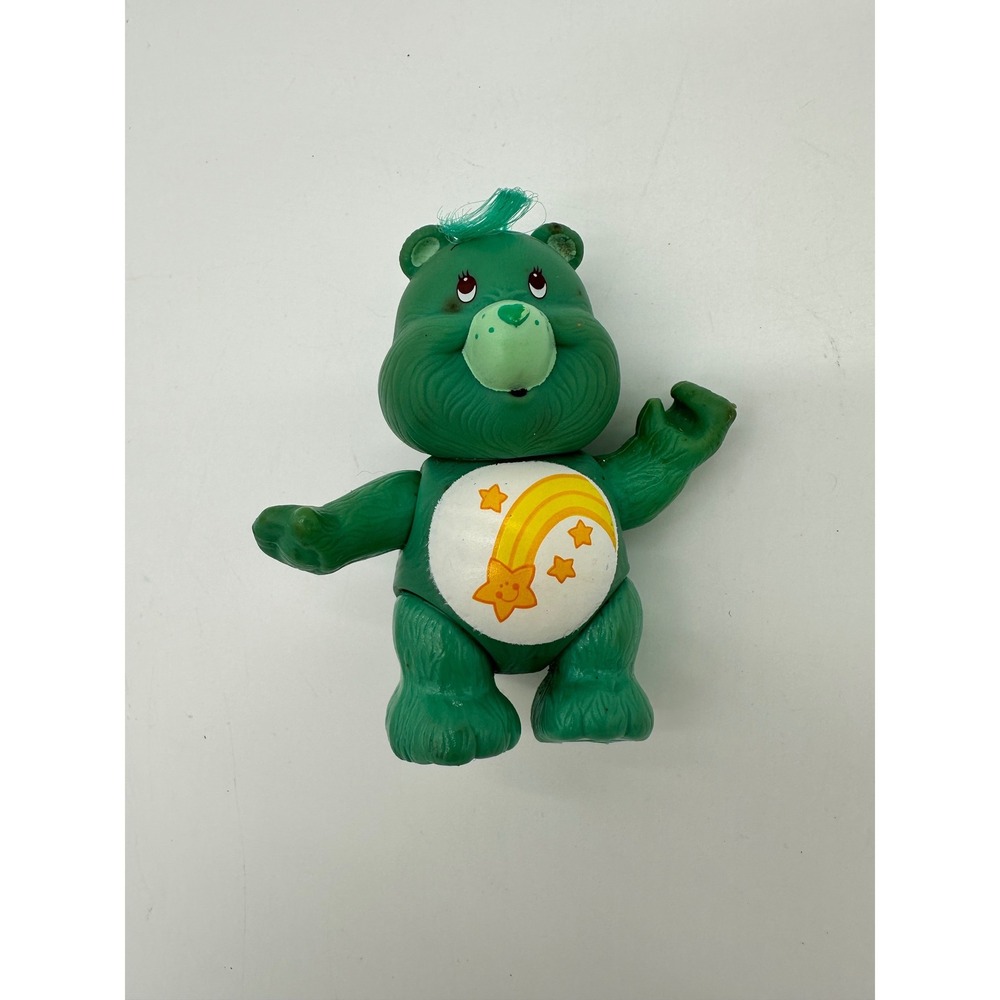 Care Bears Wish Bear Action Figure Vintage 1980s Toy Green 3.5 inch